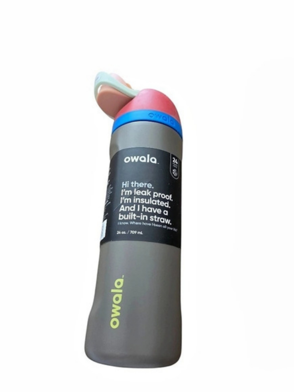 Owala FreeSip 24 oz Gray & Blue Water Bottle